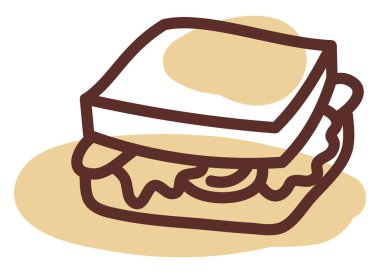 Taze sandviç, illüstrasyon, beyaz arkaplanda vektör.