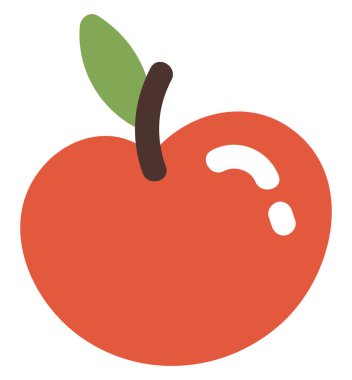 Kırmızı elma, illüstrasyon, beyaz arkaplanda vektör.