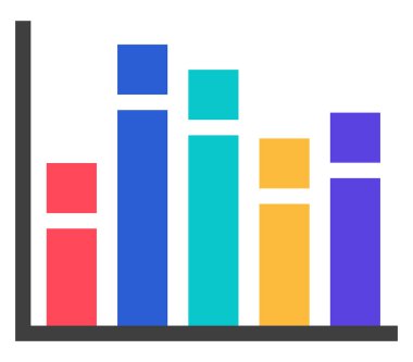 Sunum grafiği, illüstrasyon, beyaz arkaplan üzerindeki vektör.