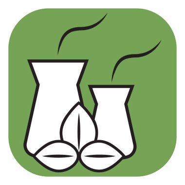 Beyaz zemin üzerinde yaprak, illüstrasyon, vektör olan fabrika.