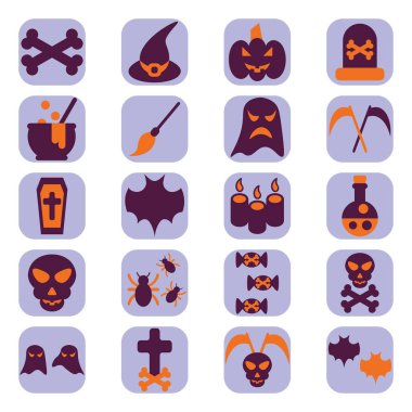 Mor cadılar bayramı, illüstrasyon, beyaz arkaplanda vektör.