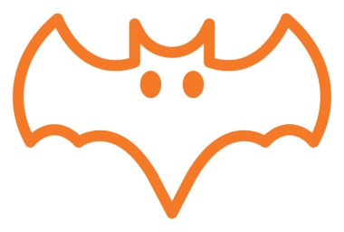 Turuncu yarasa, illüstrasyon, beyaz arkaplandaki vektör.