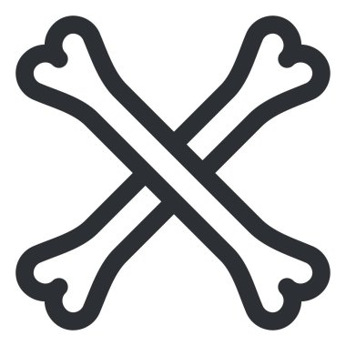 İki kemik, illüstrasyon, beyaz arkaplanda vektör..