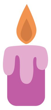 Pembe mum, illüstrasyon, beyaz arkaplanda vektör.