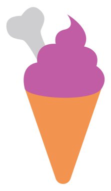 Kemikli dondurma, illüstrasyon, beyaz arka planda vektör..