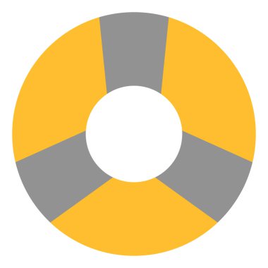 Sarı can simidi, illüstrasyon, beyaz arkaplandaki vektör.