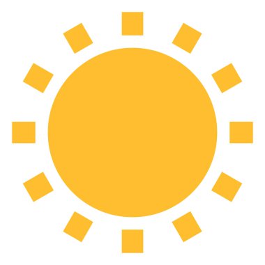 Sıcak güneş, illüstrasyon, beyaz arkaplandaki vektör.