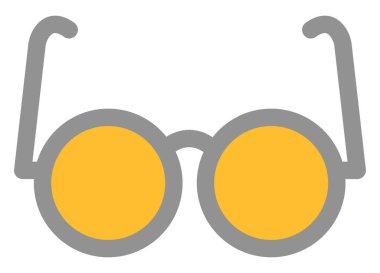 Sarı güneş gözlüğü, illüstrasyon, beyaz arkaplan üzerindeki vektör.