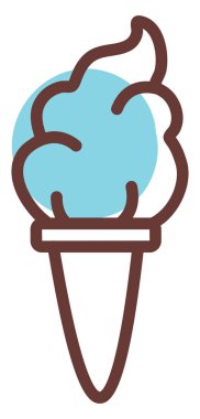 Külahta mavi bulut dondurması, illüstrasyon, beyaz arkaplanda vektör.