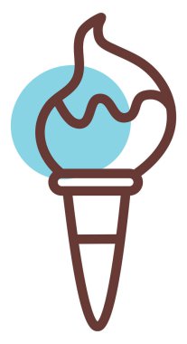 Donmuş mavi dondurma, illüstrasyon, beyaz arka planda vektör..