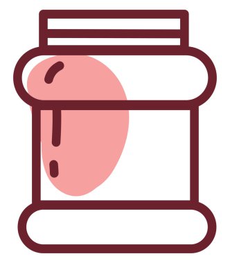 Gül kalça reçeli kavanozu, illüstrasyon, beyaz arkaplan üzerinde vektör.