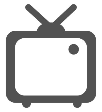 Gri TV, illüstrasyon, beyaz arkaplanda vektör.