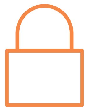 Kapalı kilit, illüstrasyon, beyaz arkaplan üzerindeki vektör.