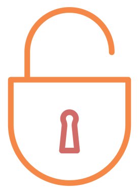 Modern kilit, illüstrasyon, beyaz arkaplan üzerindeki vektör.