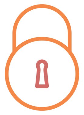 Yuvarlak kilit, illüstrasyon, beyaz arkaplan üzerindeki vektör.