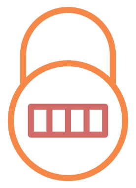 Beyaz zemin üzerinde numaralar, illüstrasyon, vektör olan yuvarlak kilit.