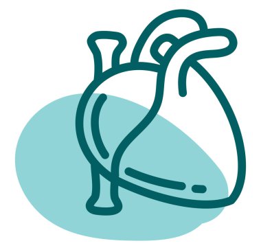 Mavi kalp, illüstrasyon, beyaz arkaplanda vektör.