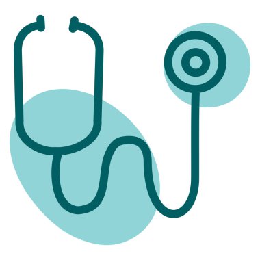 Mavi steteskop, illüstrasyon, beyaz arkaplanda vektör.