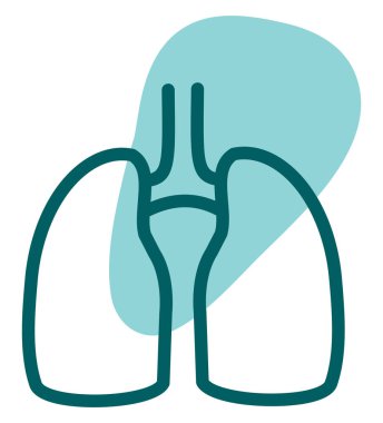 Mavi akciğerler, illüstrasyon, beyaz arkaplandaki vektör.