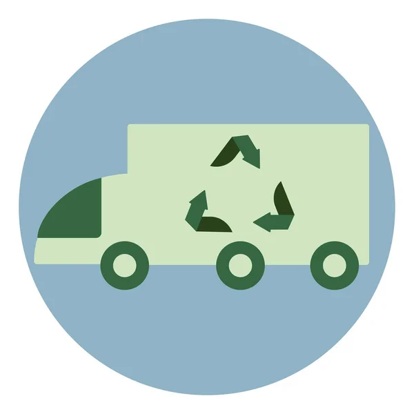 Caminhão Reciclagem Ilustração Vetor Sobre Fundo Branco —  Vetores de Stock