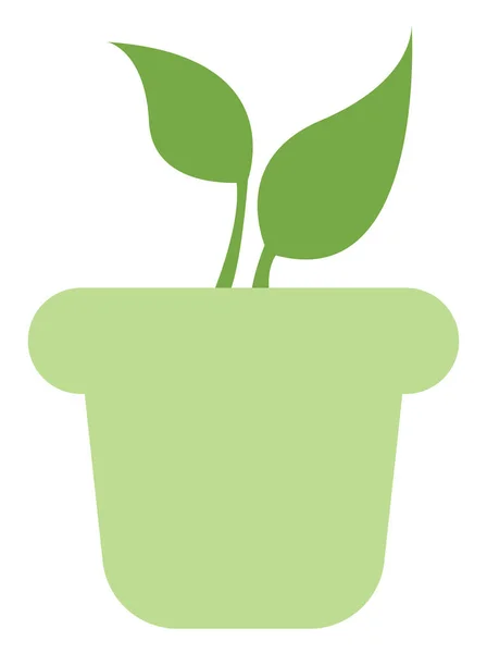 Rostlina Zeleném Květináči Ilustrace Vektor Bílém Pozadí — Stockový vektor
