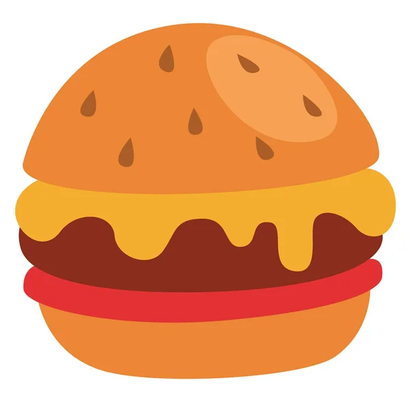 Hamburger Fastfood Illustration Vecteur Sur Fond Blanc — Image vectorielle