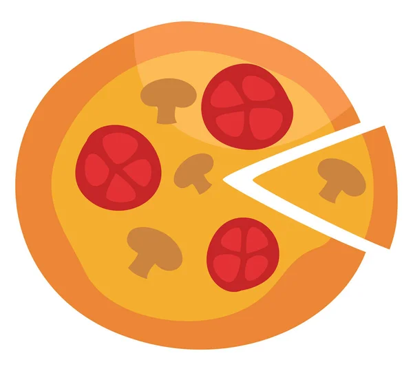 Fastfood Pizza Illustration Vektor Vit Bakgrund — Stock vektor