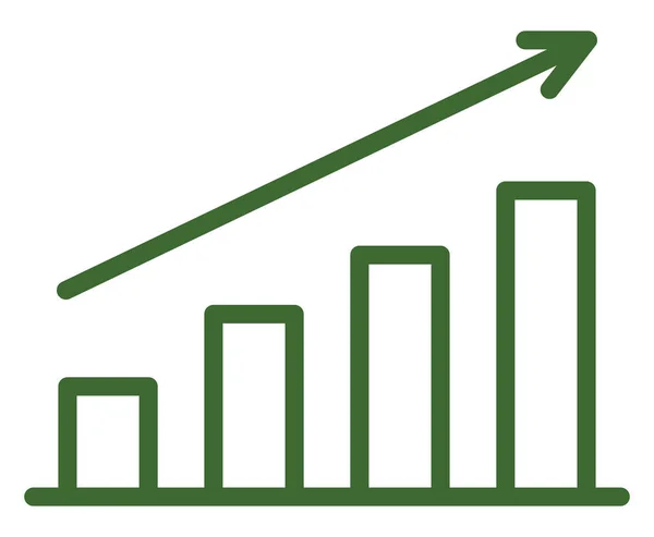 Gráfico Crecimiento Ilustración Vector Sobre Fondo Blanco — Vector de stock