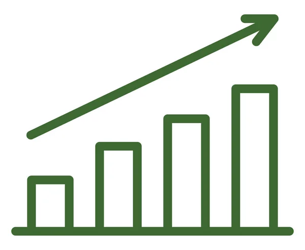 Gráfico Crescente Ilustração Vetor Sobre Fundo Branco — Vetor de Stock