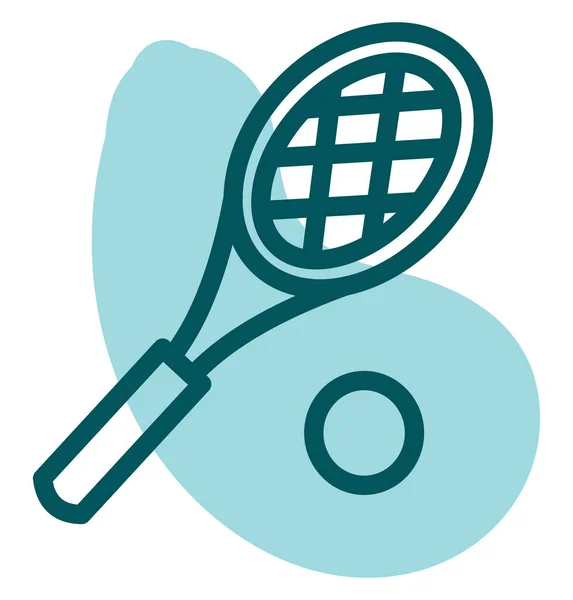 Теннисная Ракетка Мяч Иллюстрация Вектор Белом Фоне — стоковый вектор