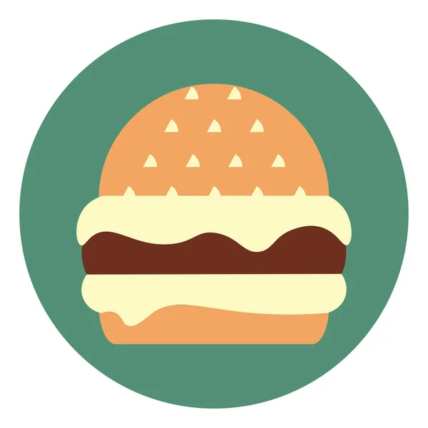 Burger Avec Beaucoup Fromage Illustration Vecteur Sur Fond Blanc — Image vectorielle