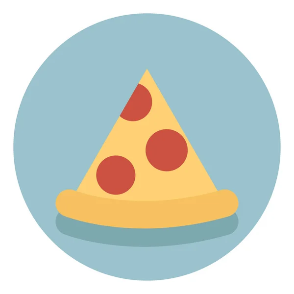 Skiva Pizza Med Korv Illustration Vektor Vit Bakgrund — Stock vektor