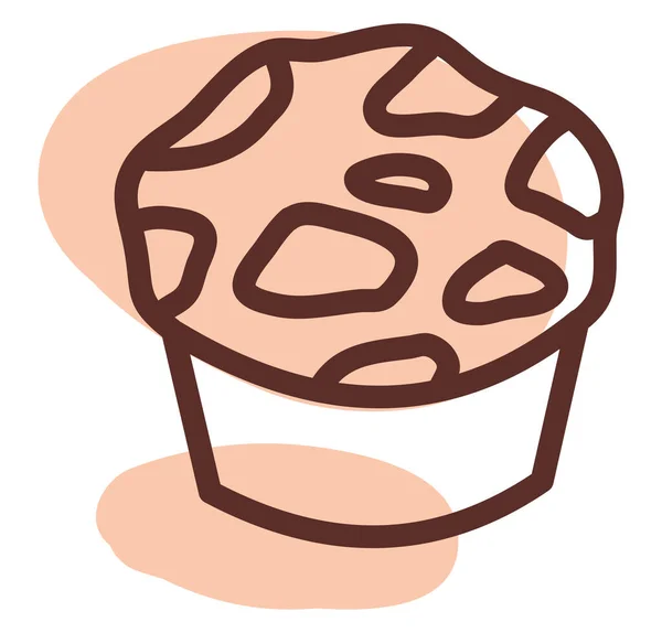 Cupcake Chocolat Illustration Vecteur Sur Fond Blanc — Image vectorielle