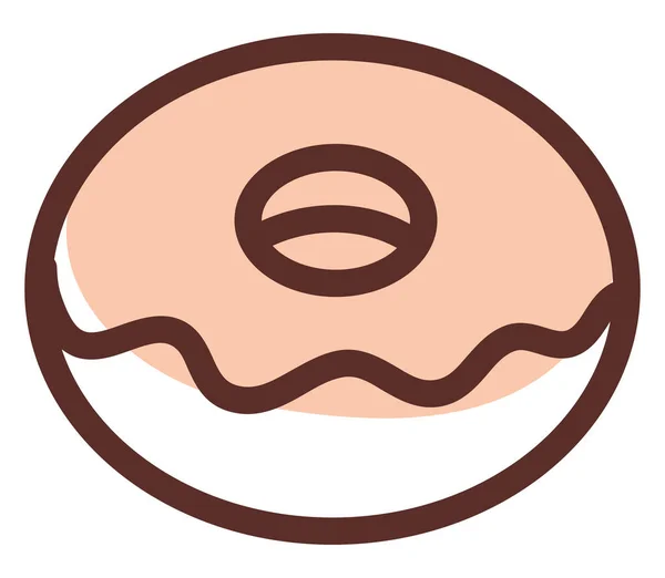 Chocolade Donut Illustratie Vector Een Witte Achtergrond — Stockvector