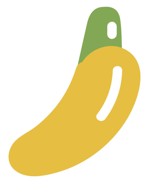 Yellow banana, illustration, vector on a white background.