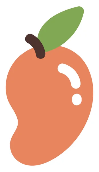 Orange Söt Mango Illustration Vektor Vit Bakgrund — Stock vektor