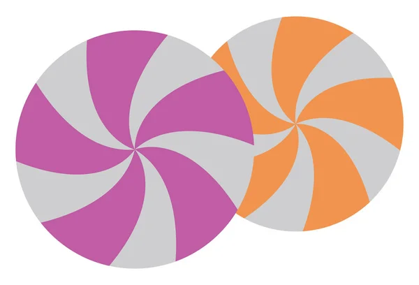 Pinkfarbene Und Orangefarbene Süßigkeiten Illustration Vektor Auf Weißem Hintergrund — Stockvektor