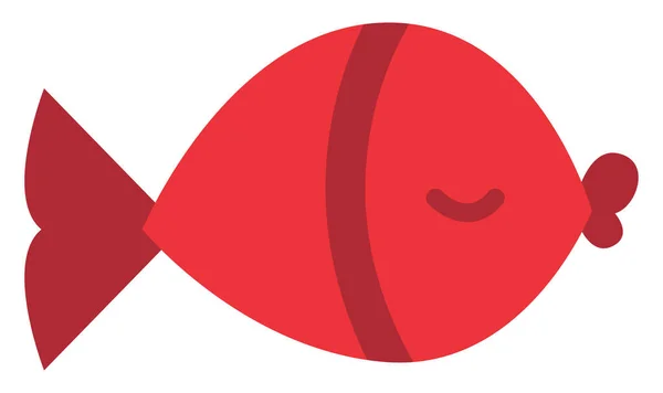 Röd Fisk Illustration Vektor Vit Bakgrund — Stock vektor