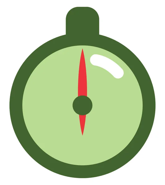 Green Stopwatch Illustration Vector White Background — Stock Vector