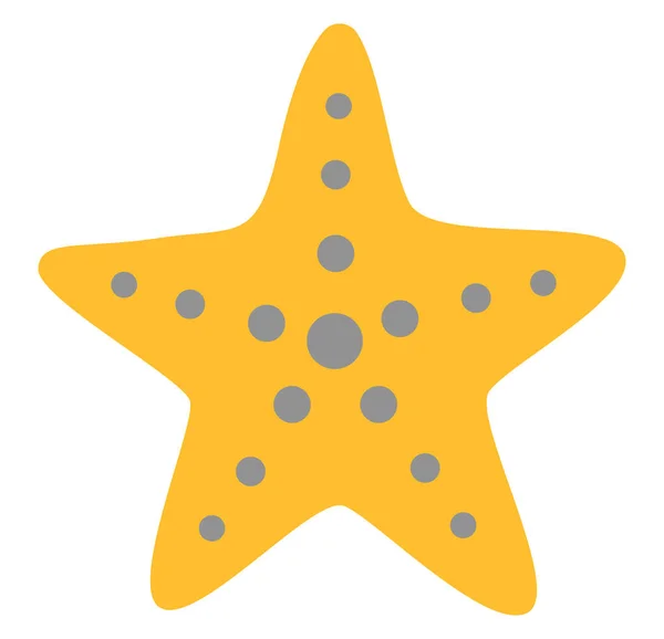 Estrella Mar Amarilla Ilustración Vector Sobre Fondo Blanco — Vector de stock