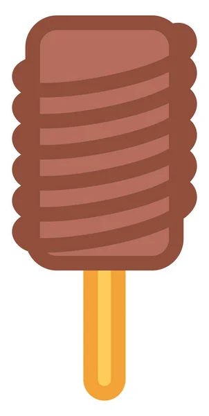 Ice Cream Dark Chocolate Illustration Vector White Background — Stock Vector