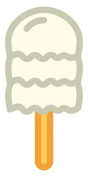 Vanilla Ice Cream Stick Illustration Vector White Background — Stock Vector