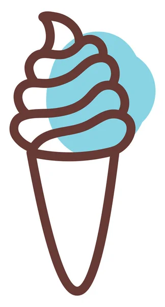 Helado Arándanos Cono Ilustración Vector Sobre Fondo Blanco — Vector de stock