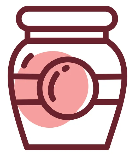 Chilli Jam Pot Illustratie Vector Een Witte Achtergrond — Stockvector