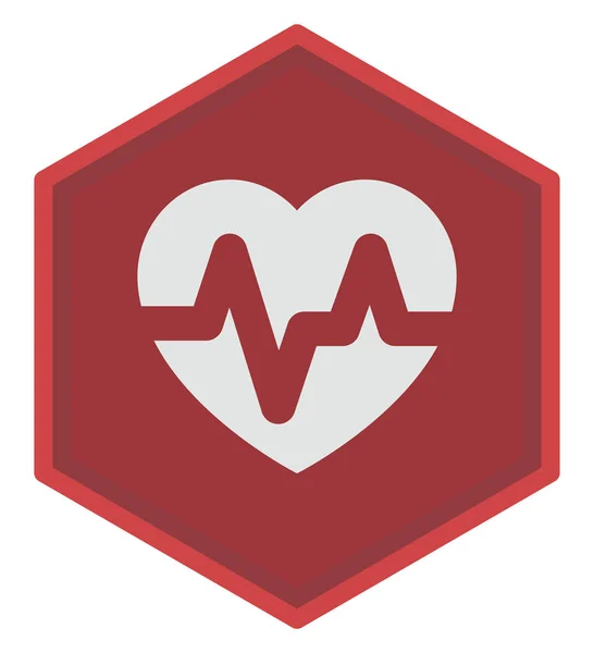 Roter Herzschlag Illustration Vektor Auf Weißem Hintergrund — Stockvektor