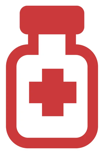 Flacon Médecine Rouge Illustration Vecteur Sur Fond Blanc — Image vectorielle