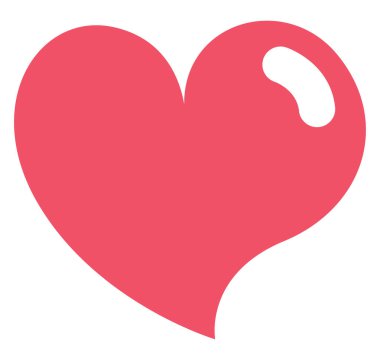 Büyük pembe kalp, illüstrasyon, beyaz arka planda vektör..