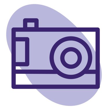 Geleneksel film kamerası, illüstrasyon, beyaz arkaplan üzerindeki vektör.