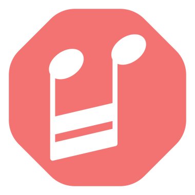 Çift ters nota, illüstrasyon, beyaz arkaplan üzerindeki vektör.