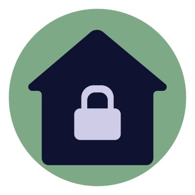 Ev kilidi, illüstrasyon, beyaz arkaplan üzerindeki vektör.